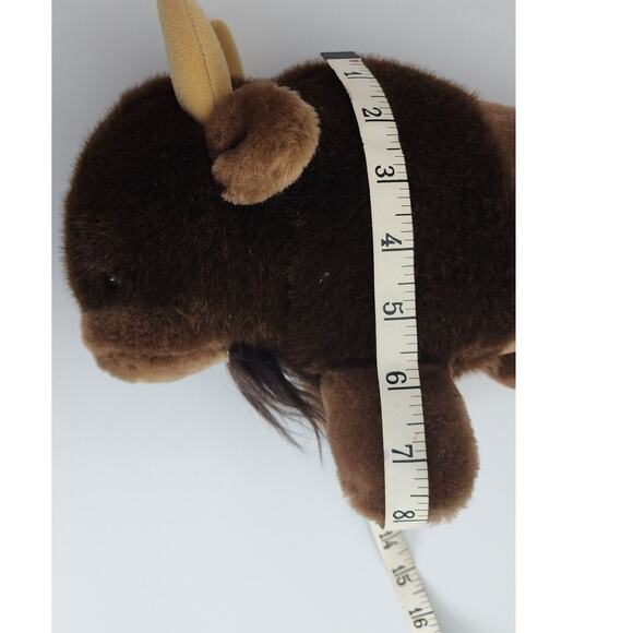 Vintage Dkin 1980s Buffalo Bison Brown Plush Stuffed Animal Soft Toy Collectible - Picture 9 of 9